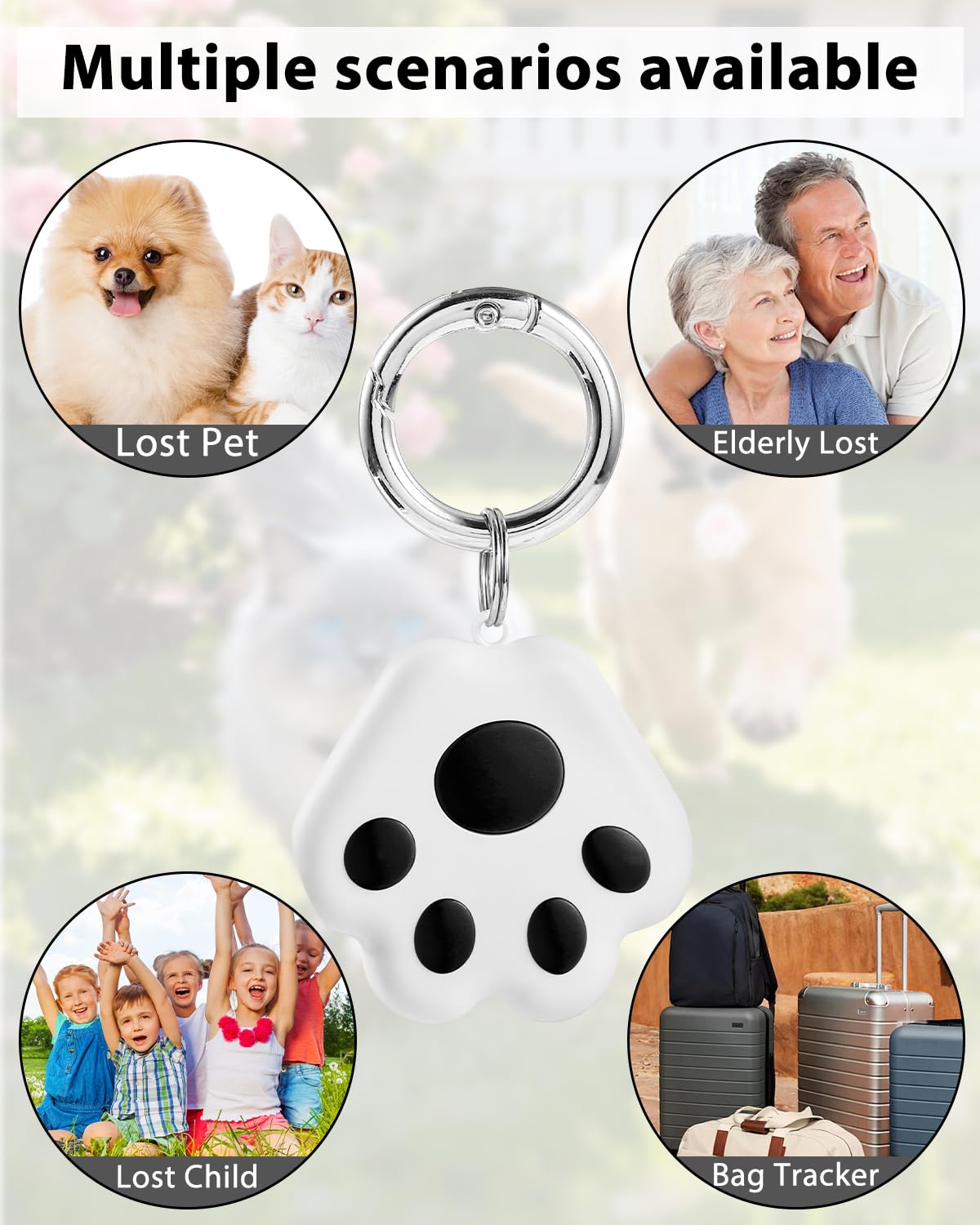 VVyL Pet GPS Tracker works with Android and iOS, versatile attachment for collars.