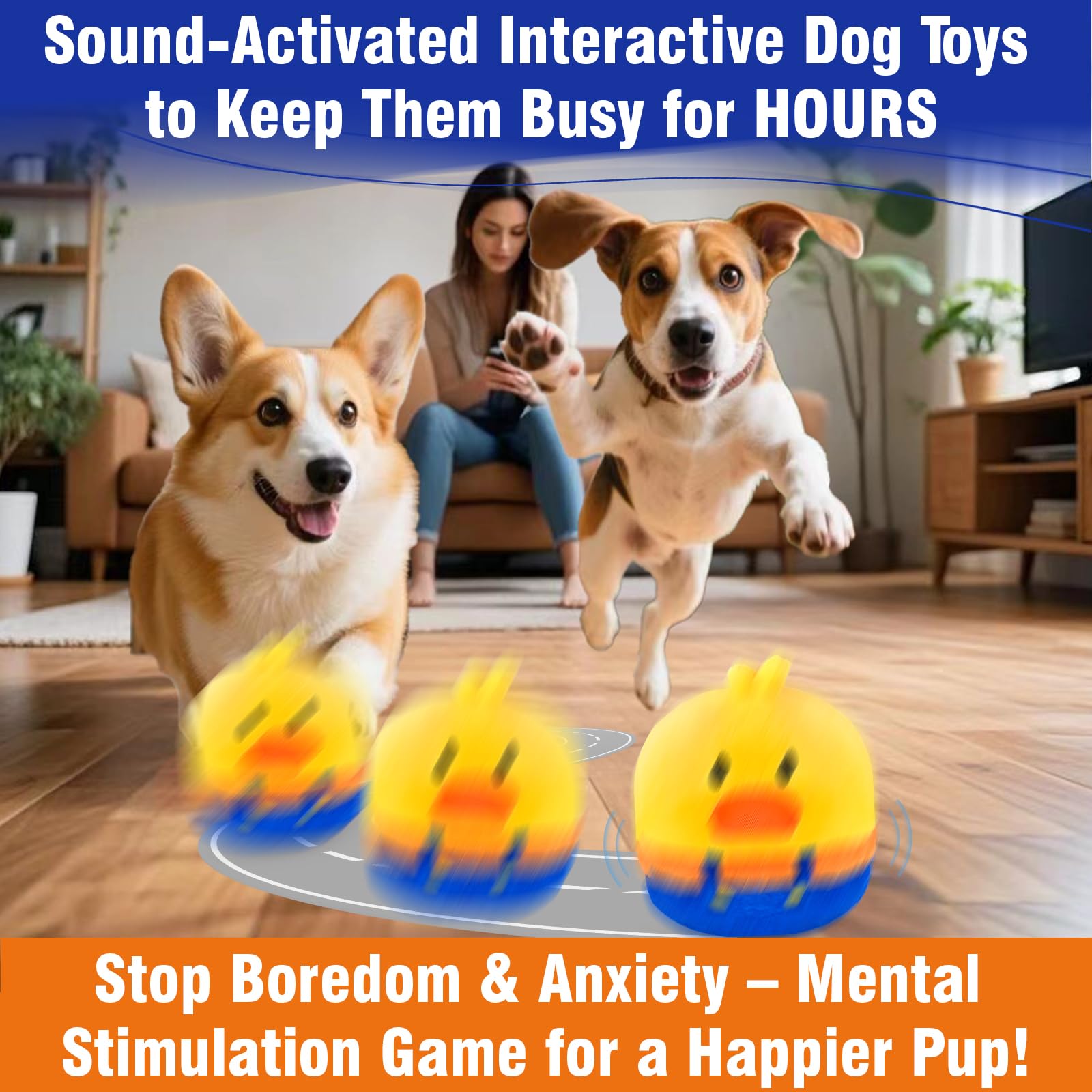 VYsTN motion-sensor vibrating dog toy responds to bark or sound for interaction