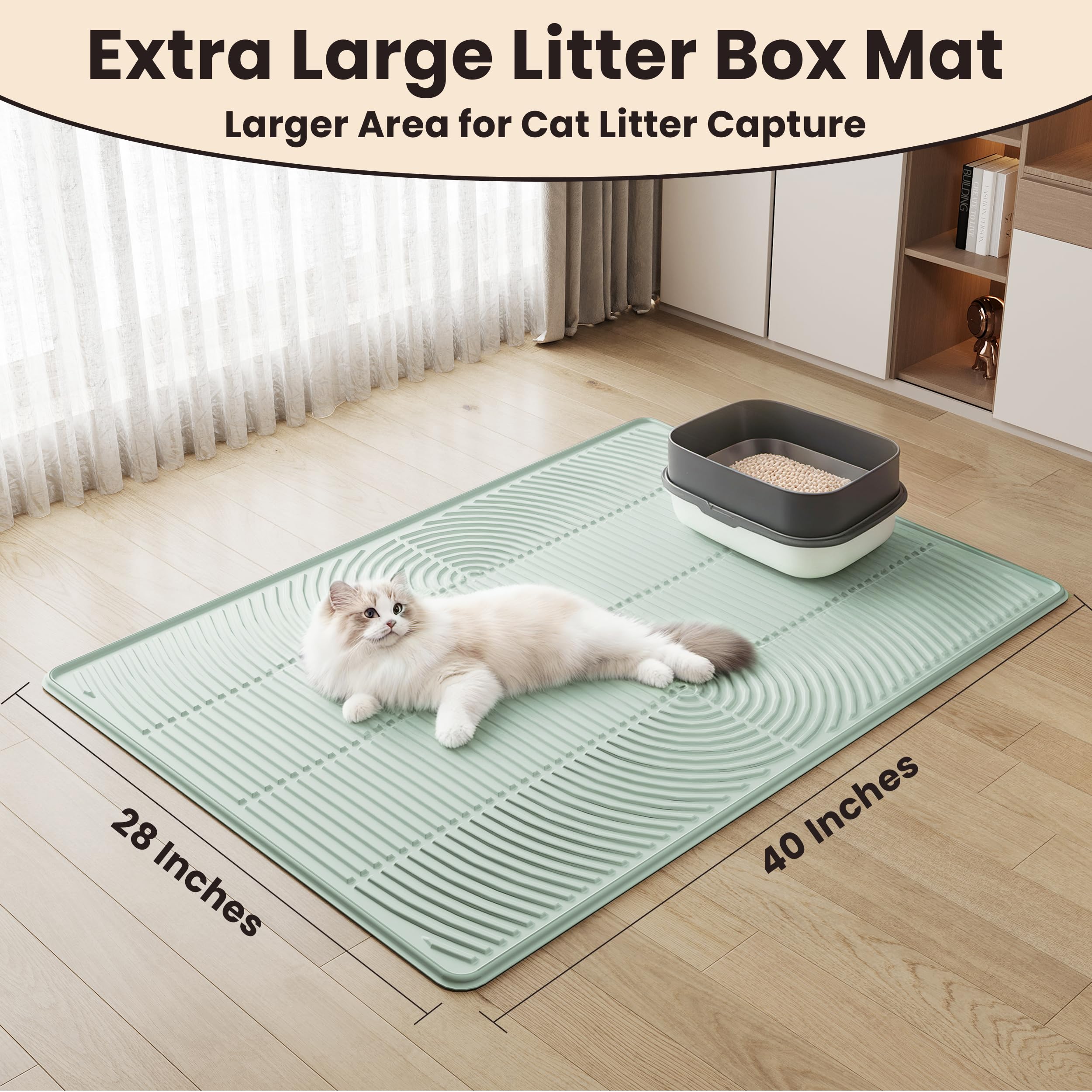 VZYTV Cat Litter Mat paw-friendly soft silicone protects paws and lasts.