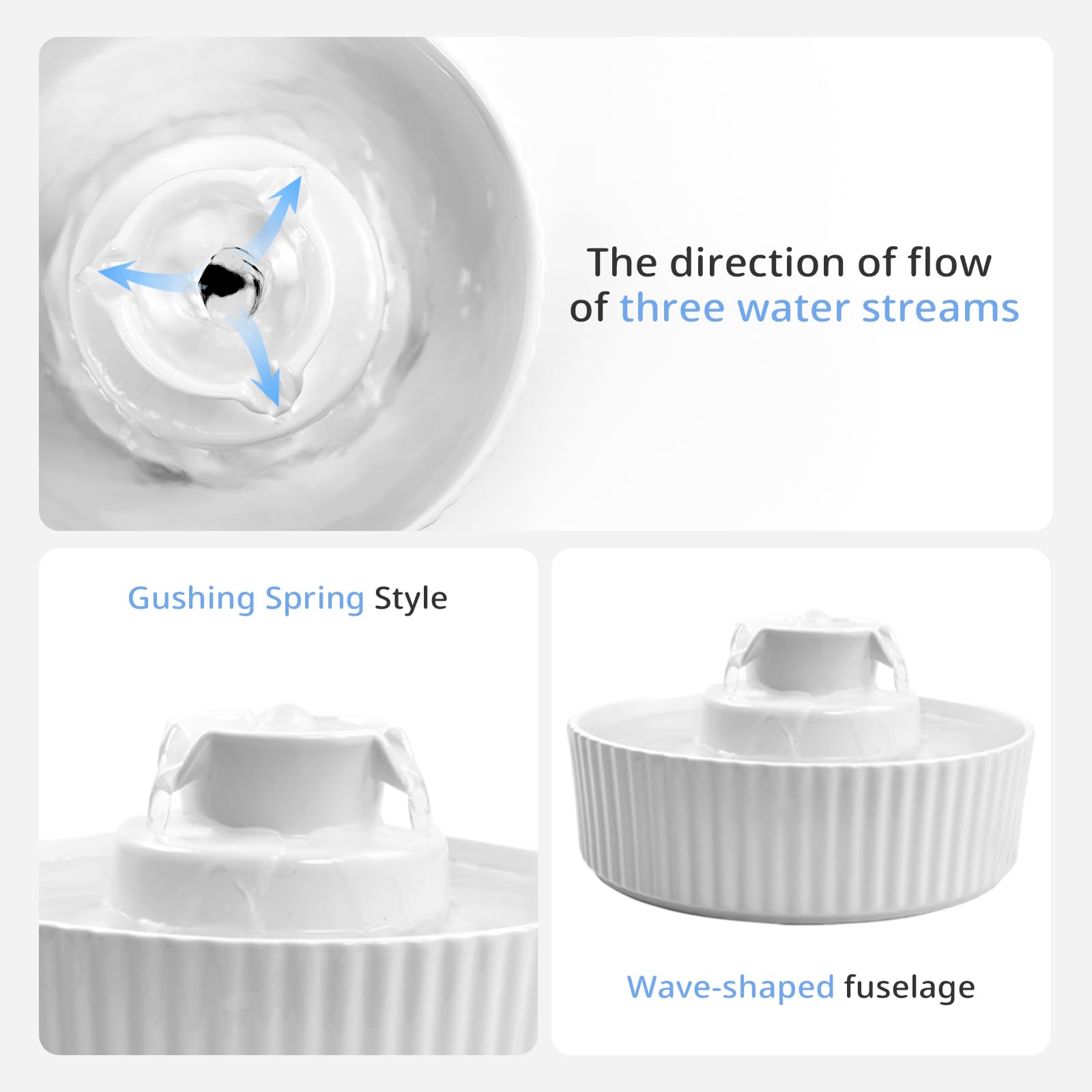 waatoos 2.1L capacity supports continuous water for pets.