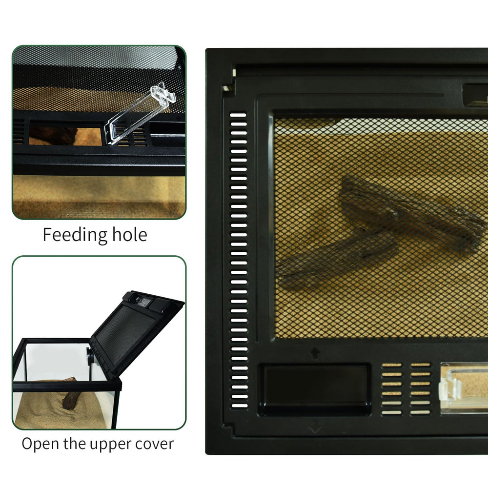Waazoorep reptile glass terrarium top screen for airflow and ventilation.