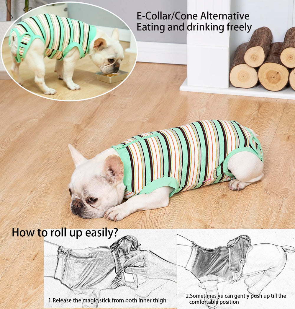 Wabdhaly cone-alternative dog-suit supports safe activity without a traditional cone.