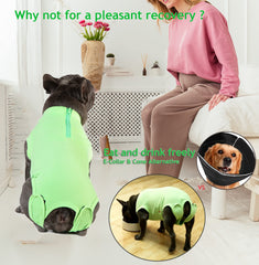 Wabdhaly cone-alternative dog wearing the suit supports stress-free post-surgery comfort