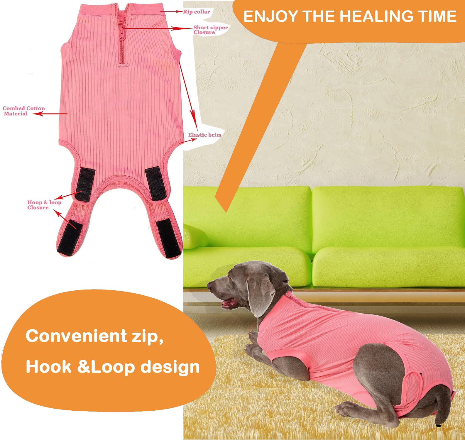 Wabdhaly cone-alternative with zipper eases dressing and protects incisions.