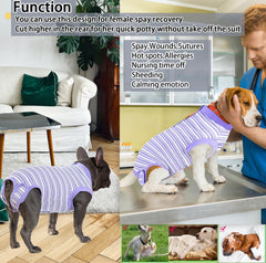 Wabdhaly dog surgery suit with anti-licking protection reduces wound interference during recovery.