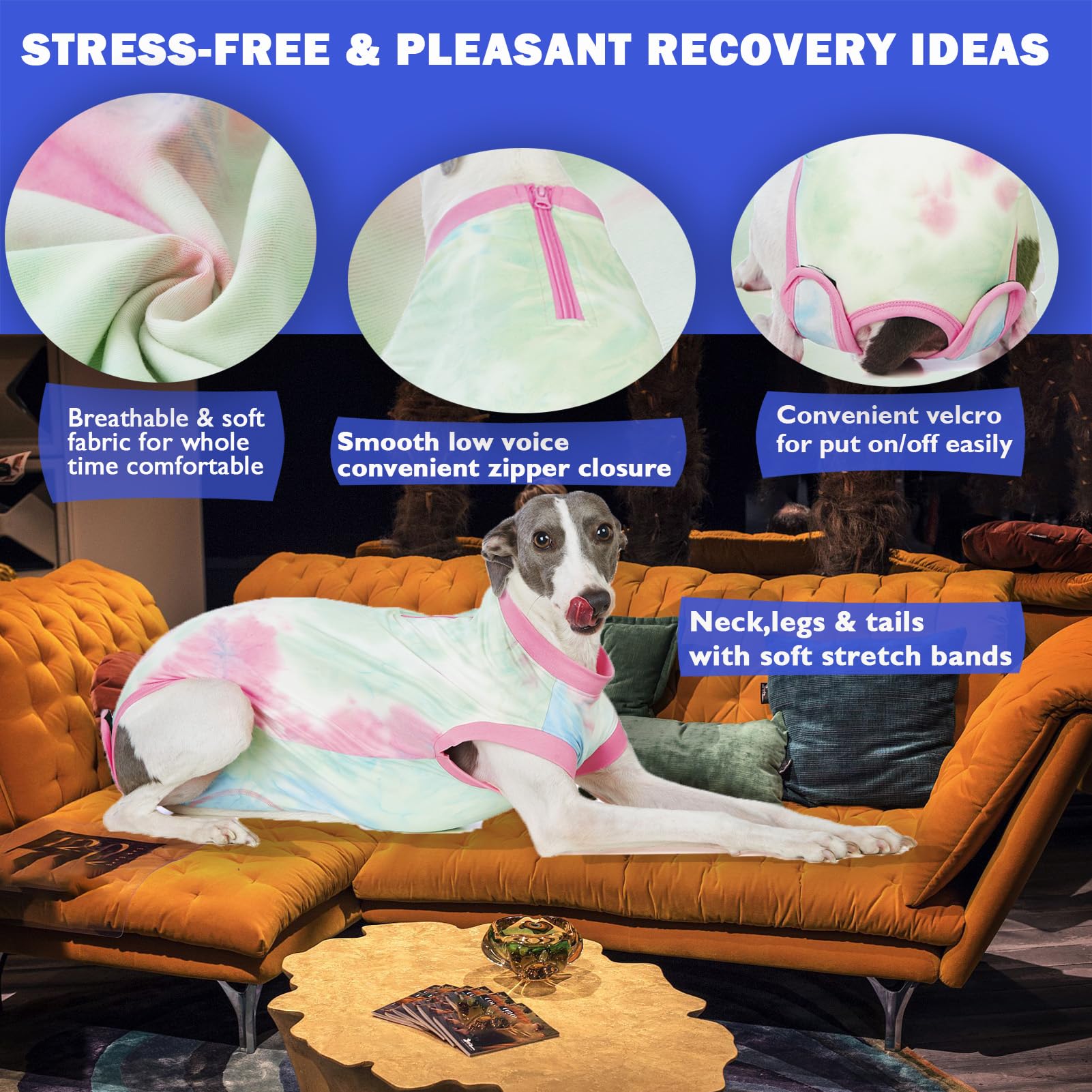 Wabdhaly dog-surgery-suit-potty-break-design enables quick relief without full removal