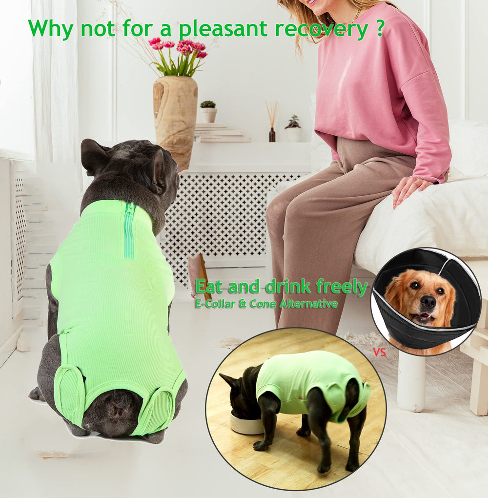 Wabdhaly cone-alternative recovery suit allows feeding and play.