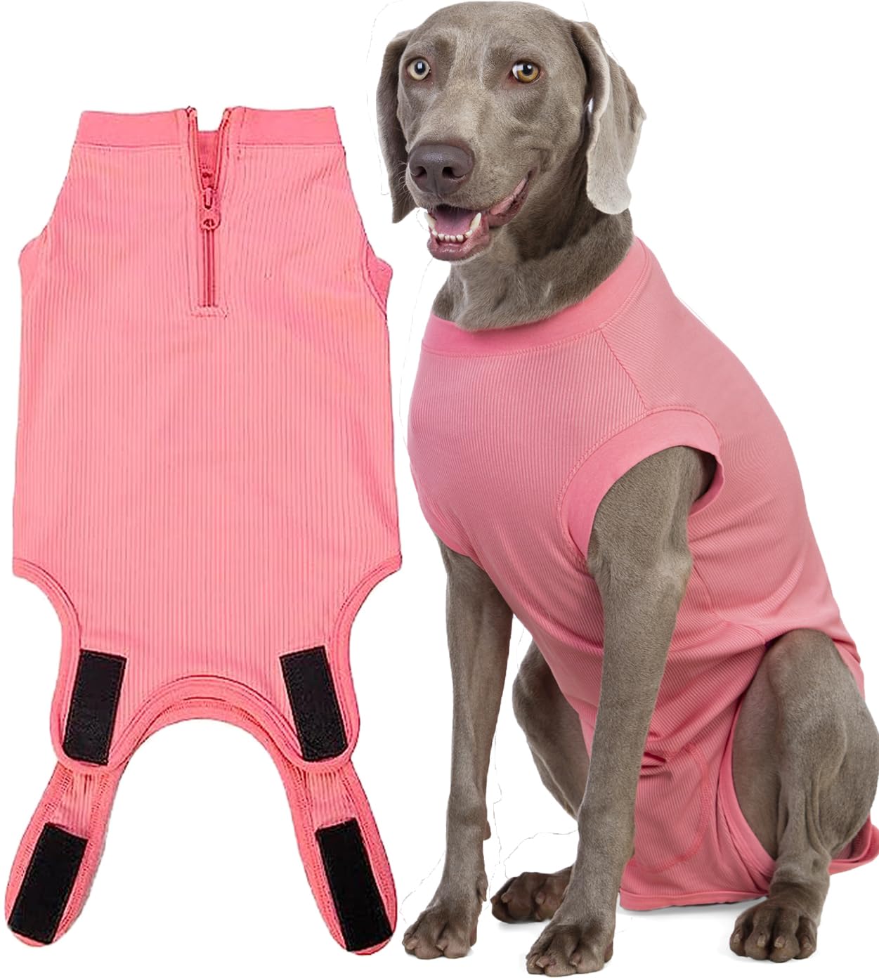 Wabdhaly recovery suit front view shows easy zipper access for post-surgery care.