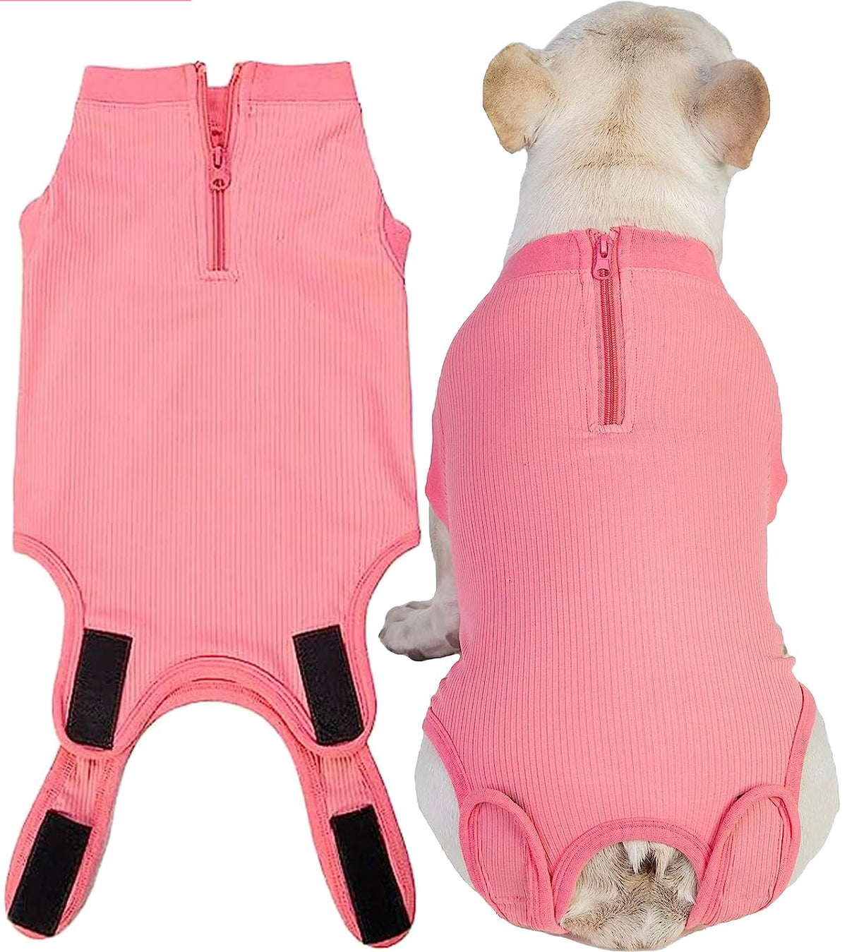 Wabdhaly recovery suit dog front view showing soft breathable fabric for comfort