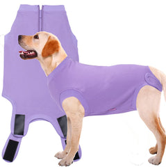 Wabdhaly recovery suit for dogs in front view supports comfortable post-surgery healing.