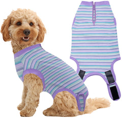Wabdhaly recovery suit for dogs resting on floor supports post-surgery comfort
