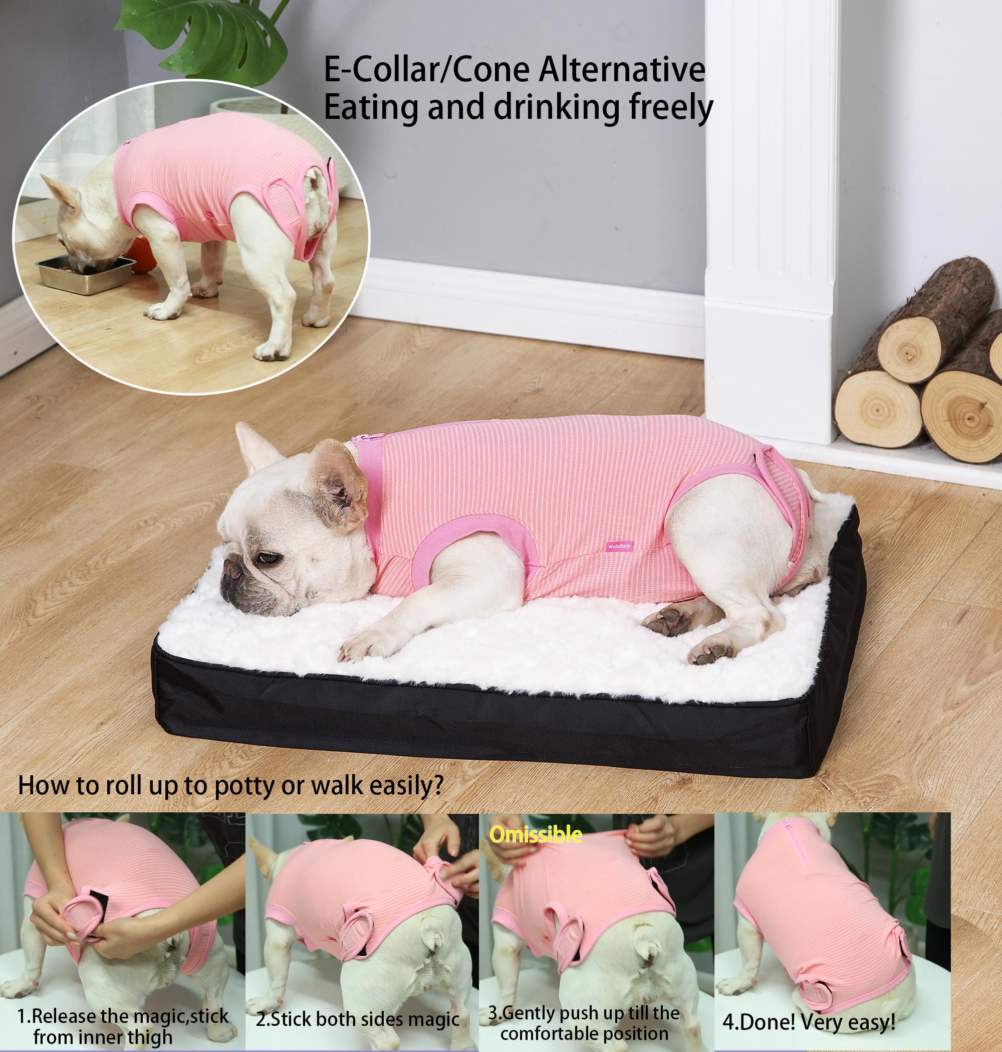 Wabdhaly 3X-Large recovery suit fits chest 27.2-31.5 inches for larger dogs.