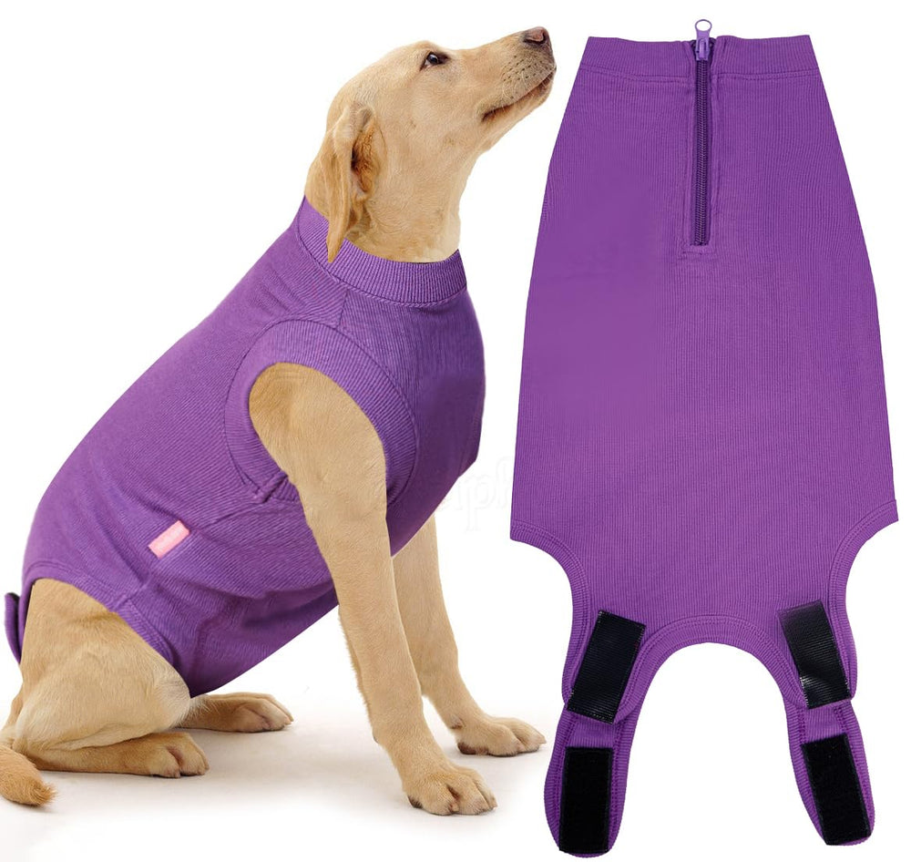 Wabdhaly recovery suit zipper close-up shows easy on/off for post-surgery care.