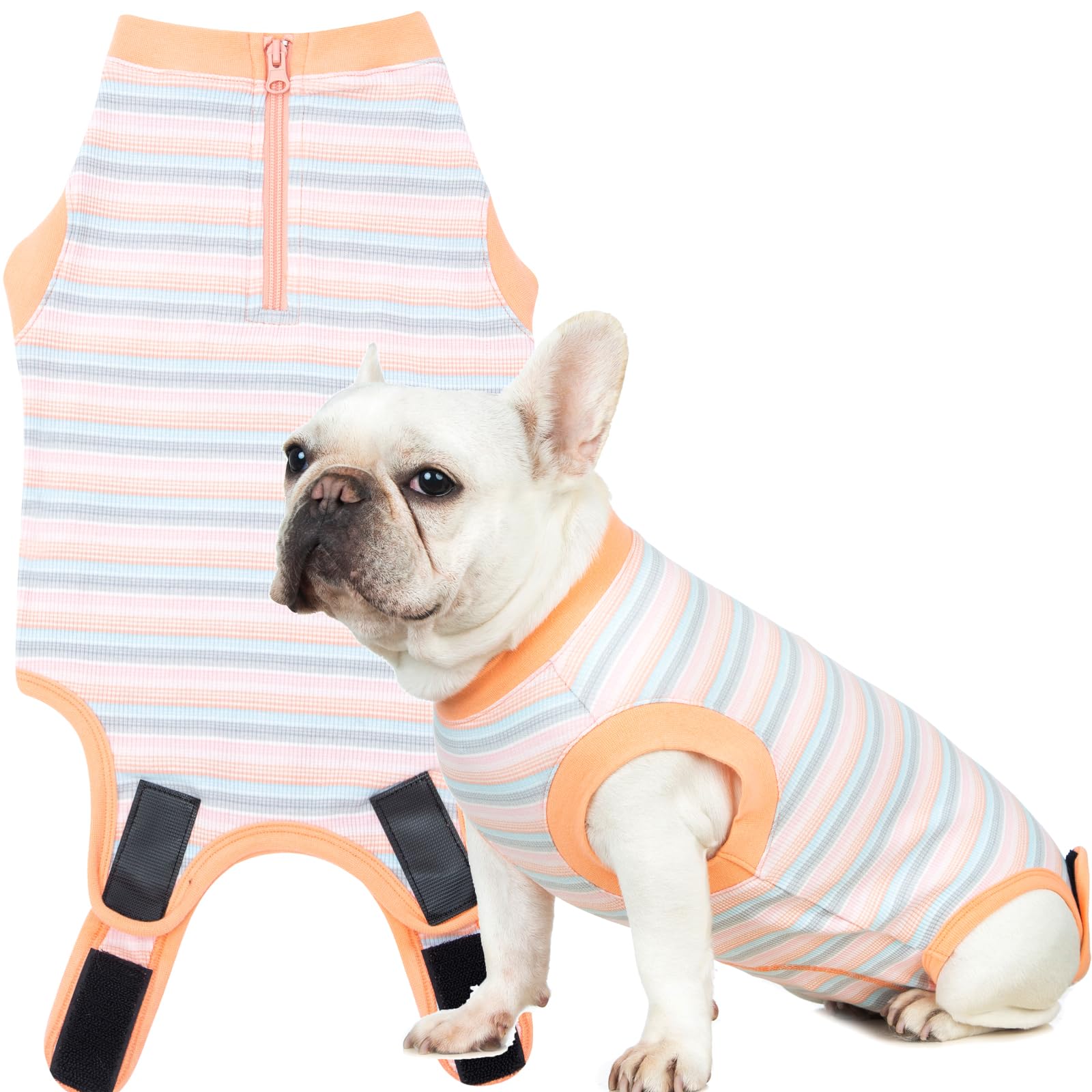 Wabdhaly recovery suit zipper close-up, showcasing easy-on design for post-surgery comfort