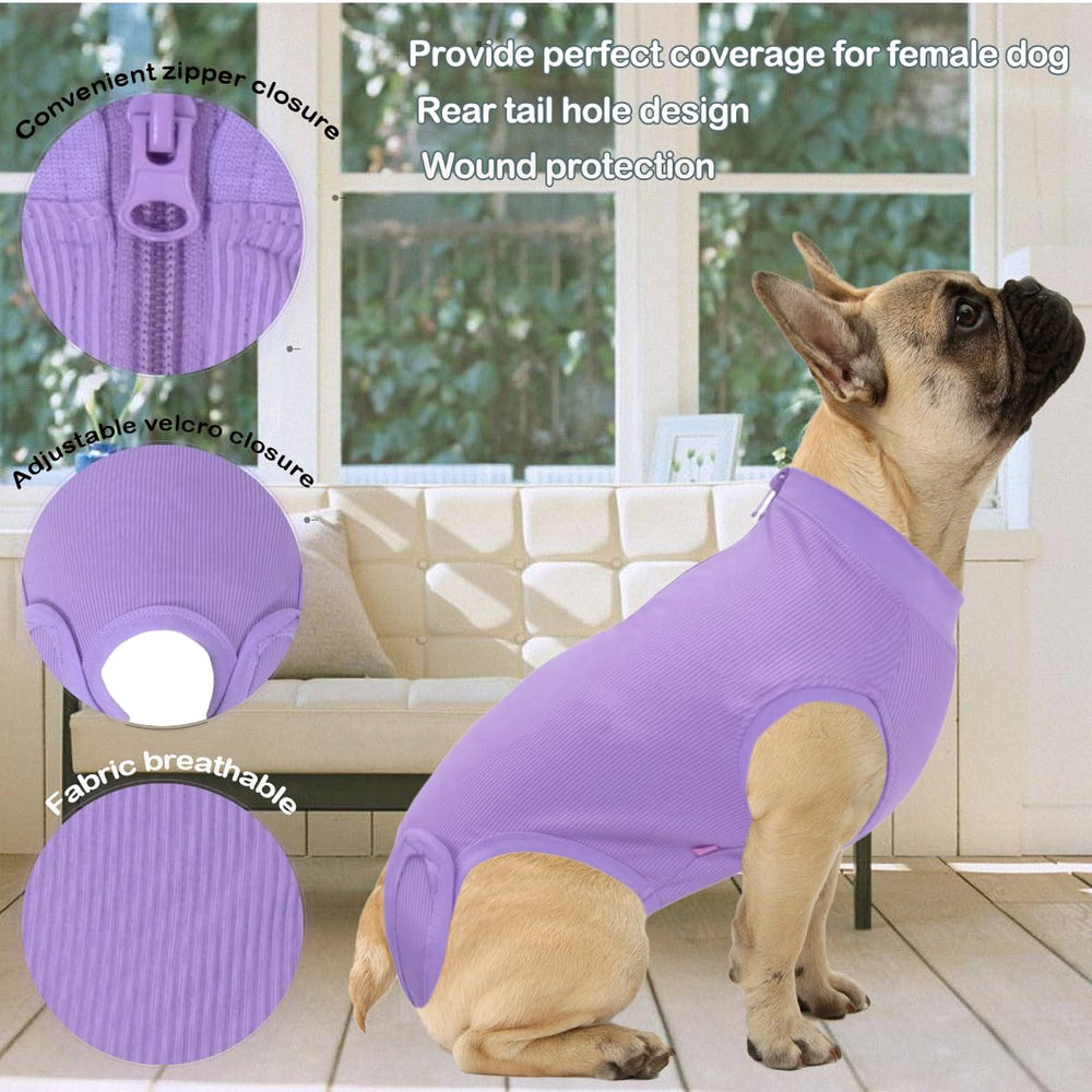 Wabdhaly recovery suit dogs zipper detail highlights quiet zip, easier wearing.