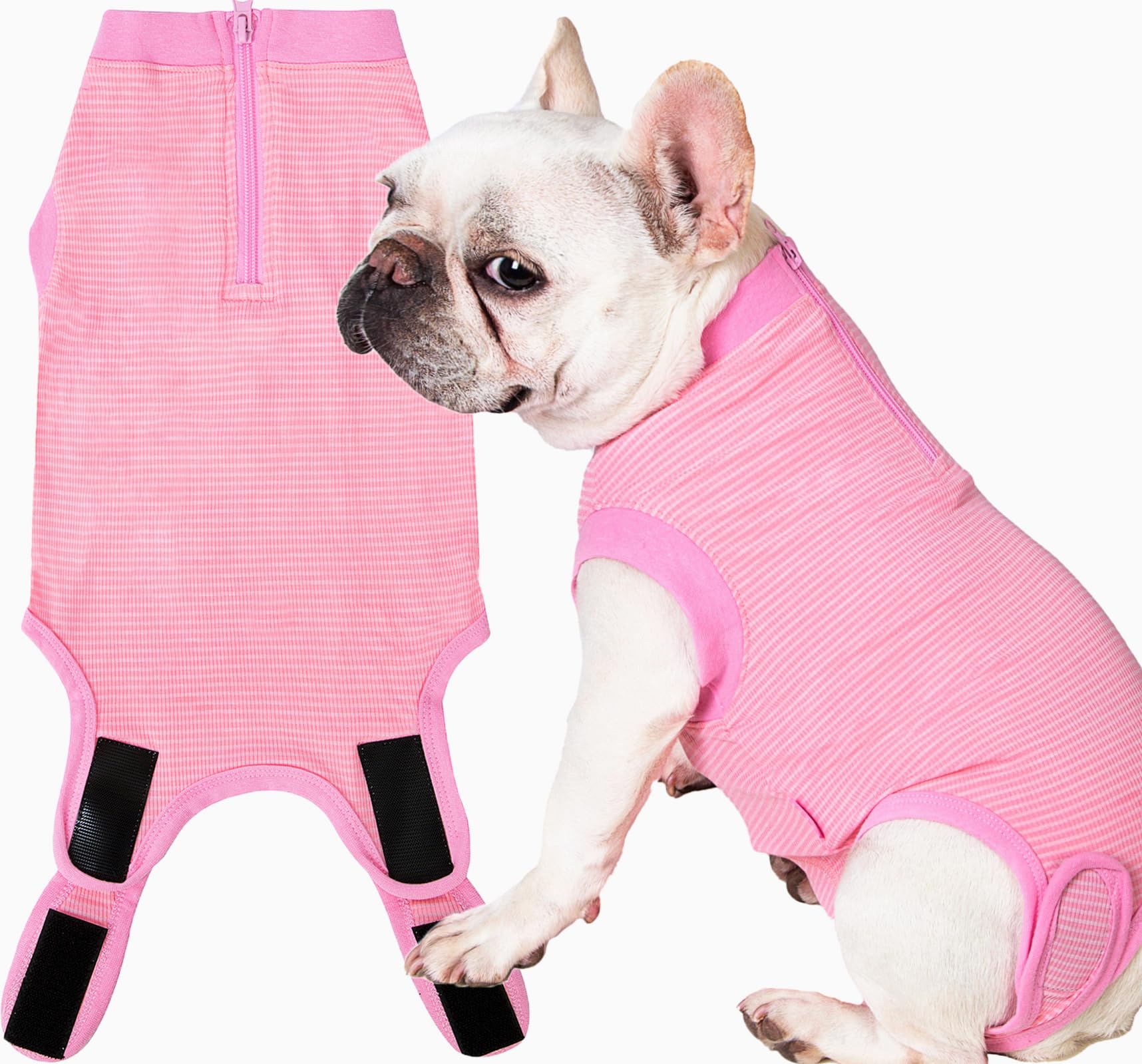 Wabdhaly recovery suit for dogs with zipper enables easy wear and post-surgery comfort.
