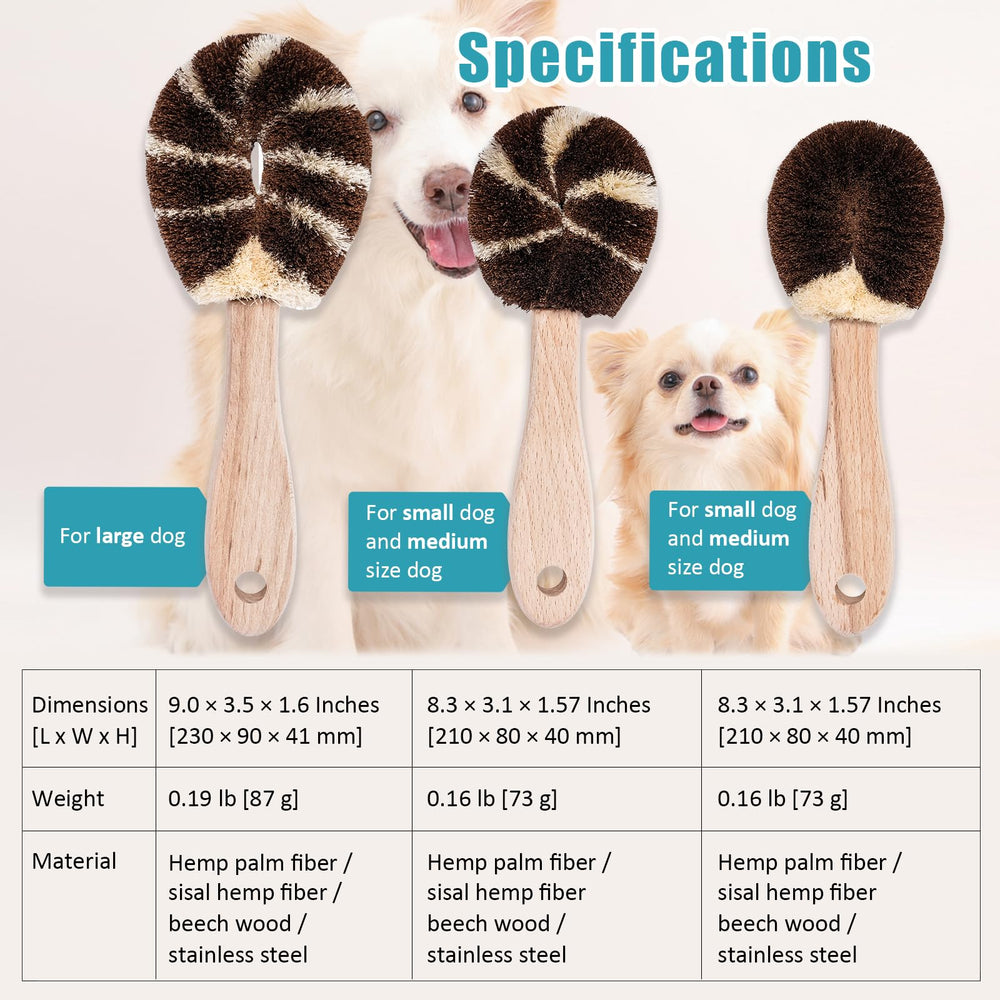 Wablade eco-conscious dog brush with hemp palm fiber and beech handle