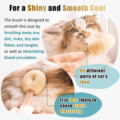 Wablade Relaxing Cat Grooming Brush massage action in use for calming grooming