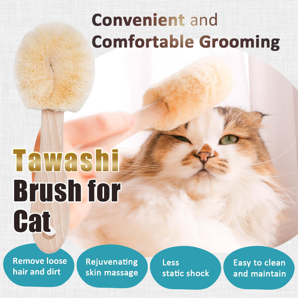 Wablade Relaxing Cat Grooming Brush side handle demonstrating ergonomic grip for daily brushing