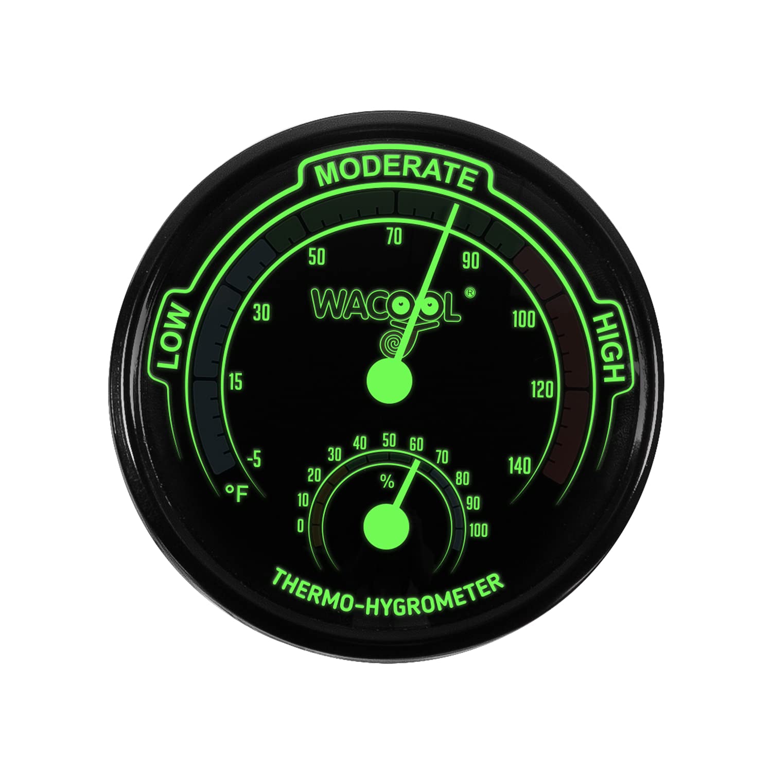 WACOOL night luminous gauge glows softly for nighttime monitoring without disturbance.