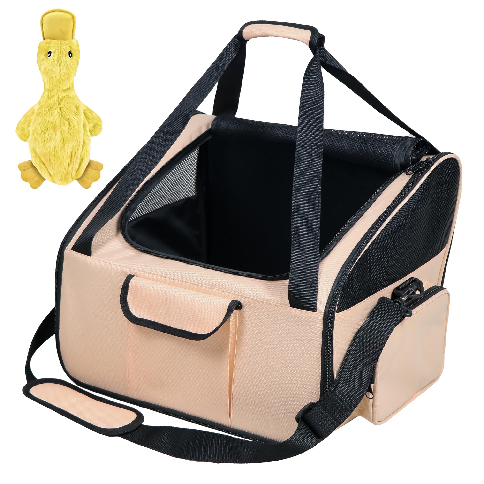 Wag Onward dog car bed front view emphasizes secure fit for stress-free trips.