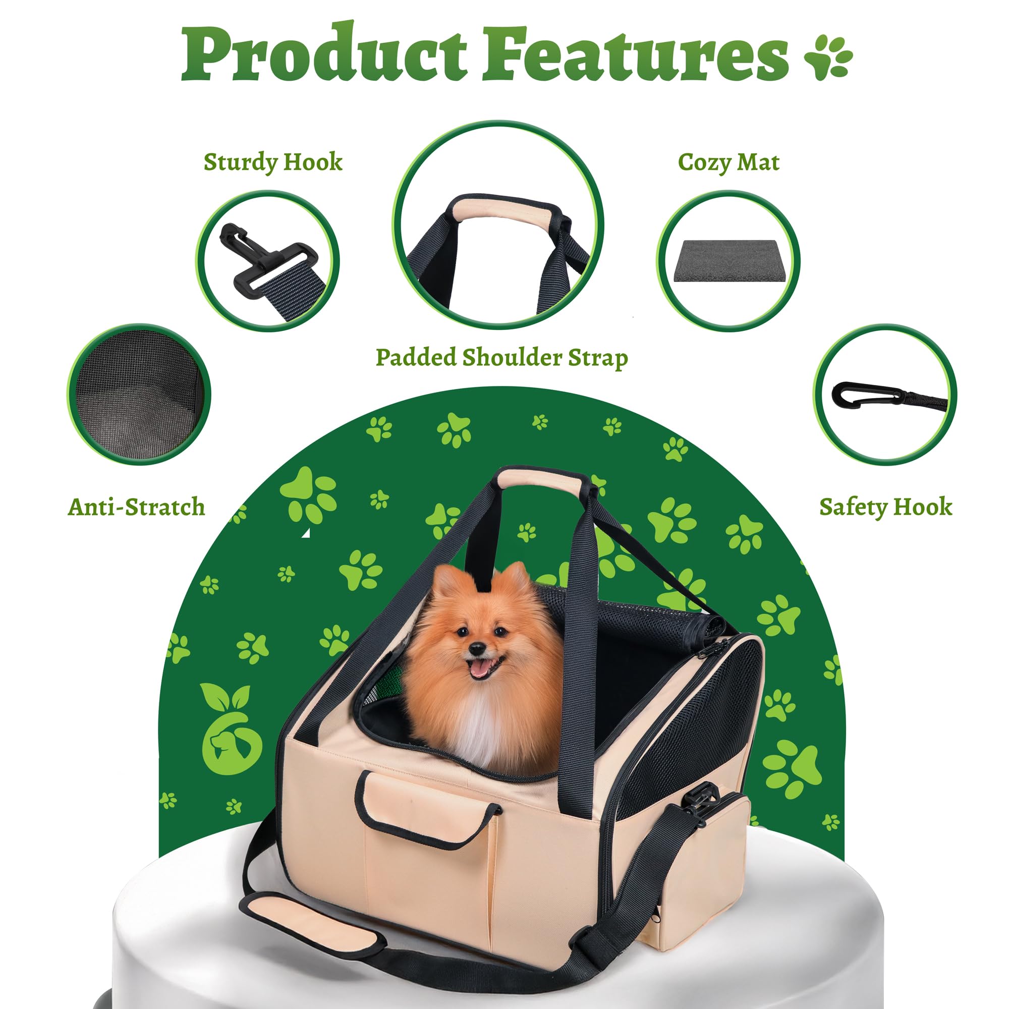 Wag Onward dog car bed side pockets add quick-access pet essentials.