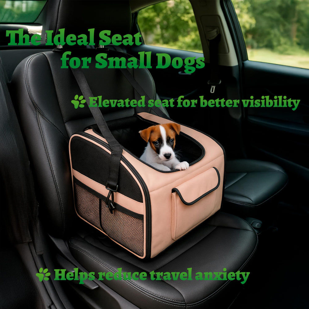 Wag Onward dog car seat adjustable straps enable a custom, secure fit for any vehicle.