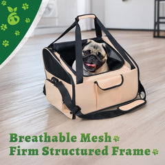 Wag Onward dog car seat breathable mesh promotes ventilation and pet comfort.