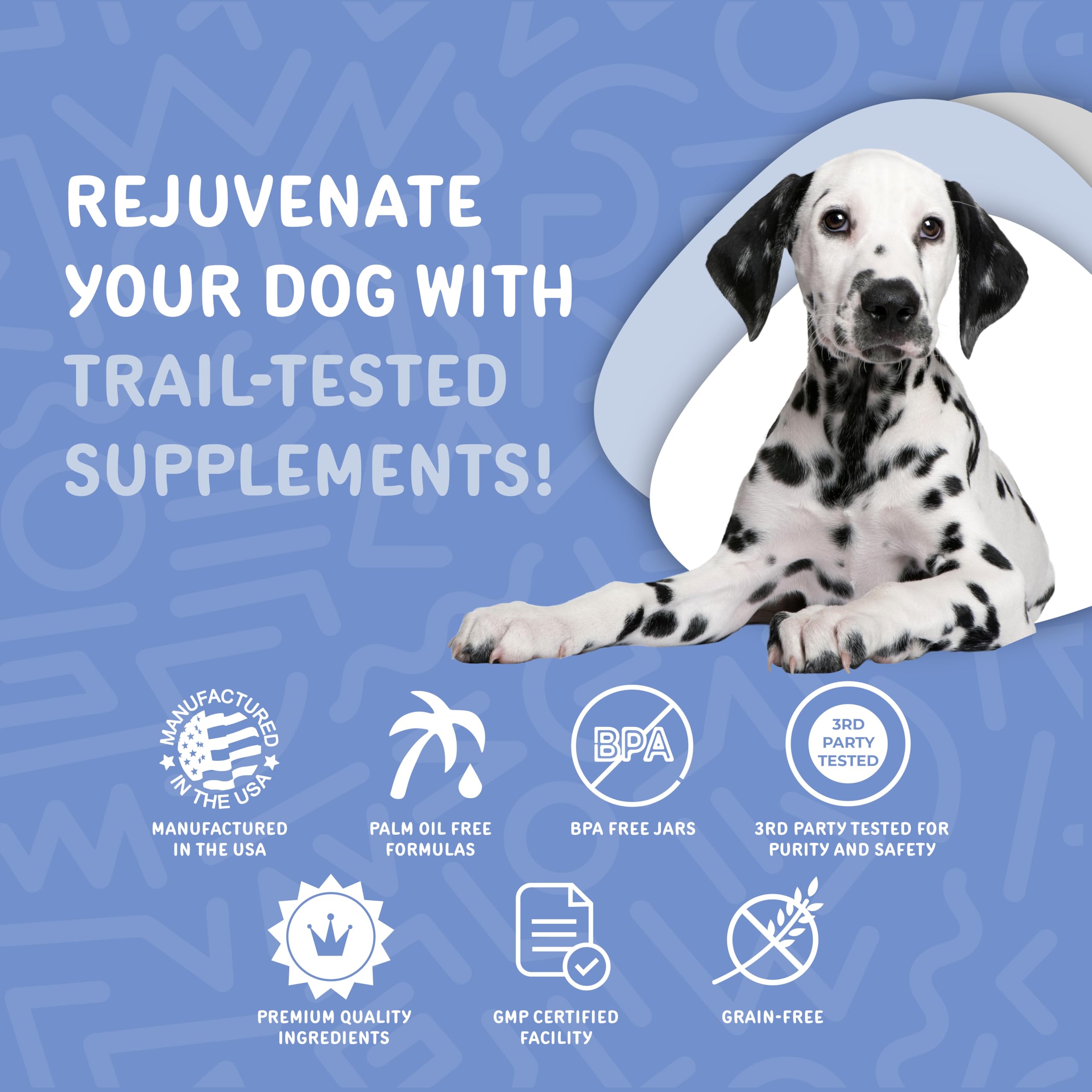 waggedy Calm with Melatonin chews label detail shows ingredients like melatonin and chamomile.