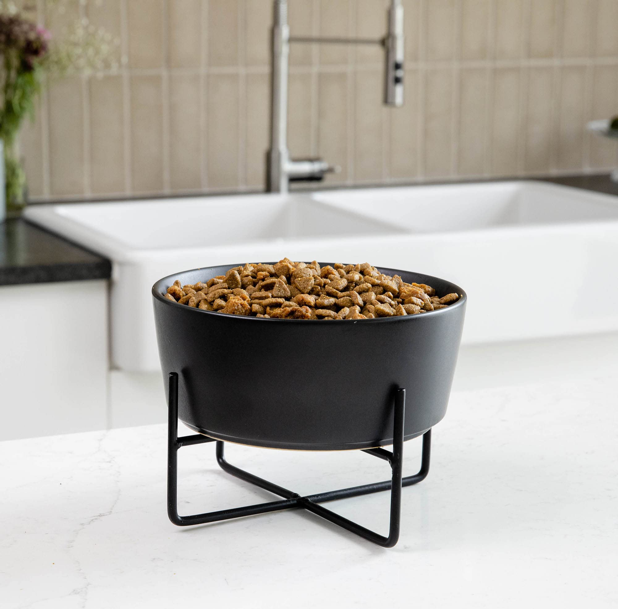Waggo large bowl on stand designed for large-breed meals and stability.