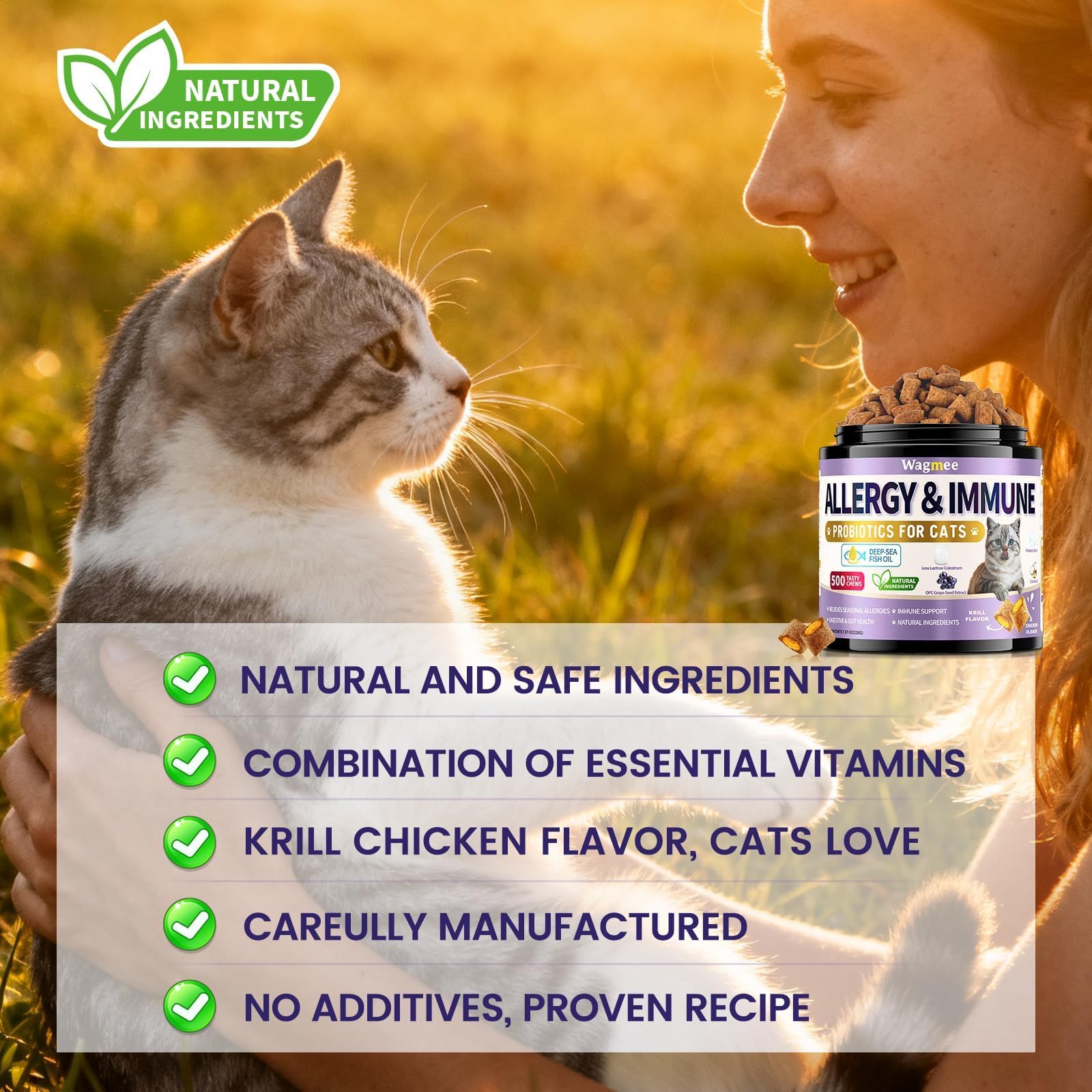 Wagmee biotin-coat-health emphasis for skin and fur shine in supplement imagery.