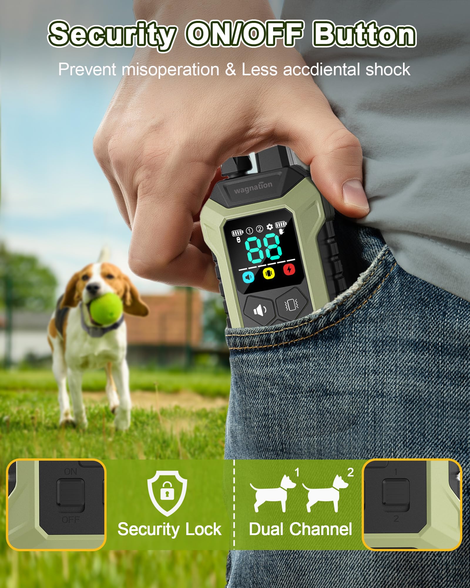 Wagnation all-breeds adjustable collar fits dogs from 10 to 120 lbs.