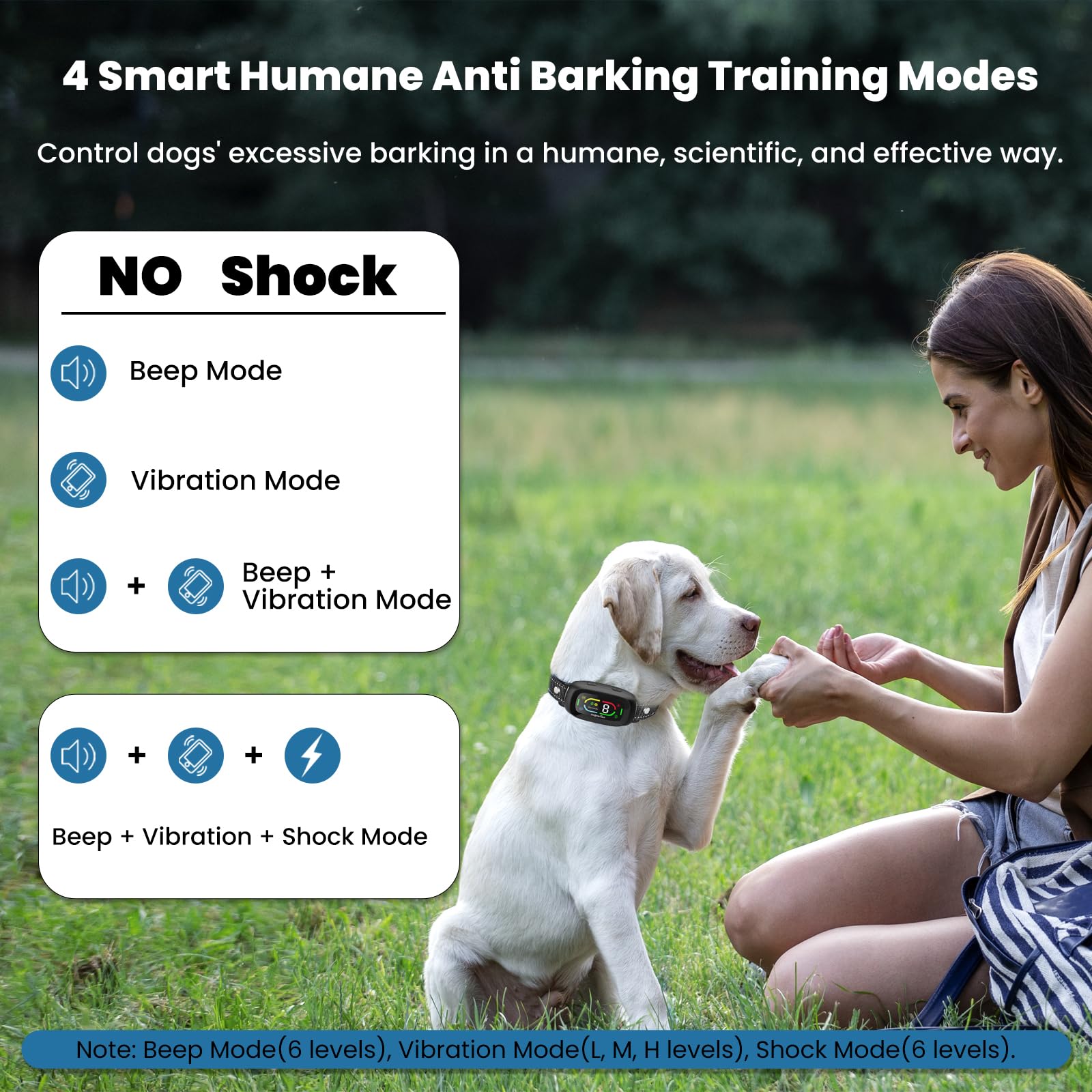 Wagnation bark collar adjustable strap shows versatile fit