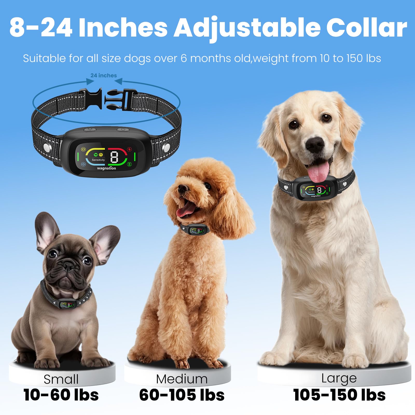 Wagnation bark collar smart recognition detects dog vocalizations