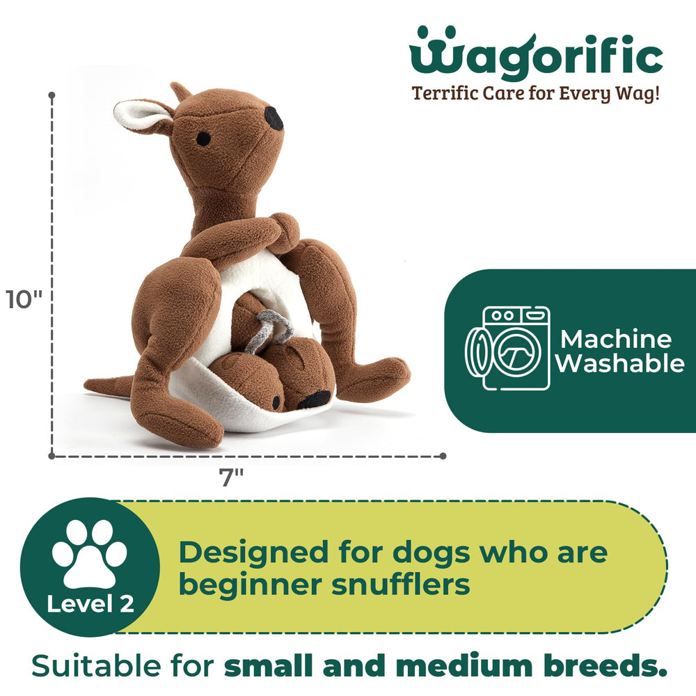 Wagorific Kangaroo Snuffle Toy machine washable design enables easy cleaning