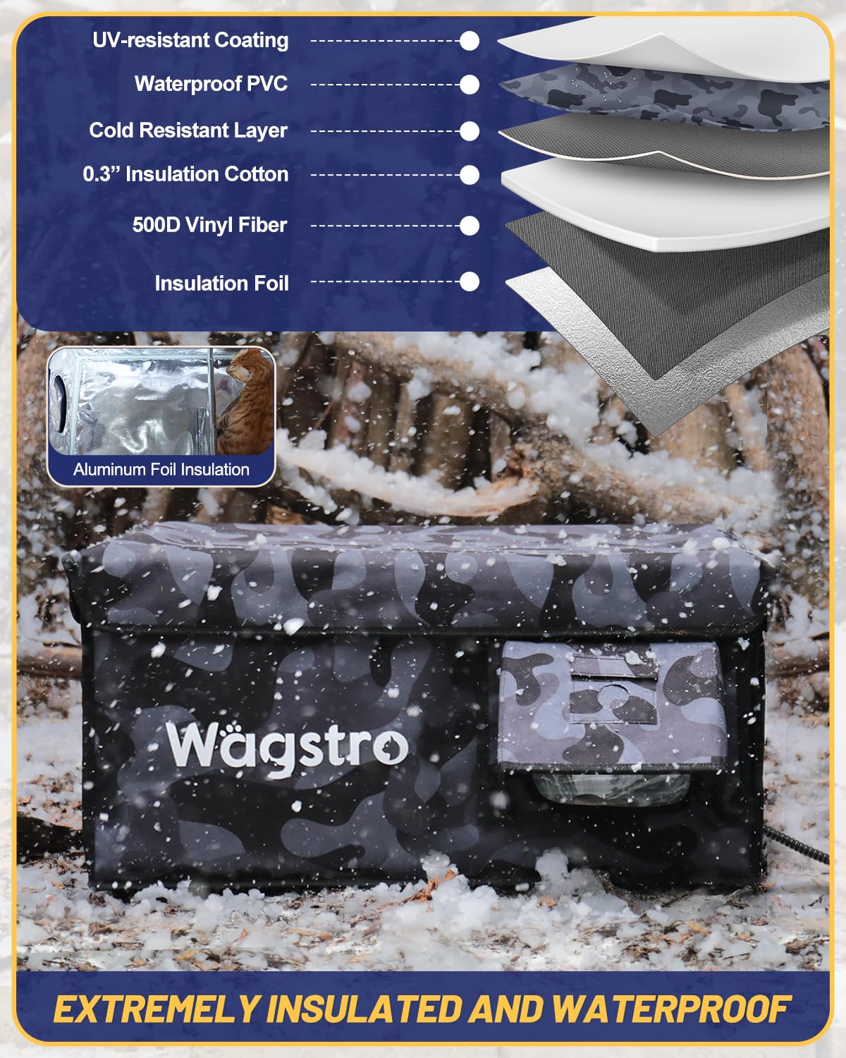 Wagstro elevated base outdoor cat house helps stay dry