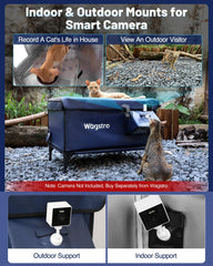 Wagstro Ex-Large Heated Cat Shelter top-open dining area keeps food warm and clean in rain or cold.