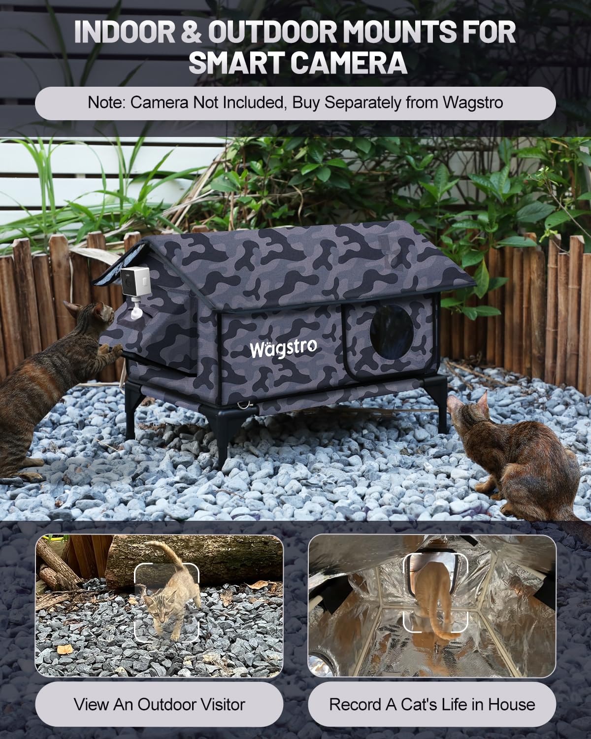 Wagstro Gable cat house top-dining area keeps food warm and clean outdoors