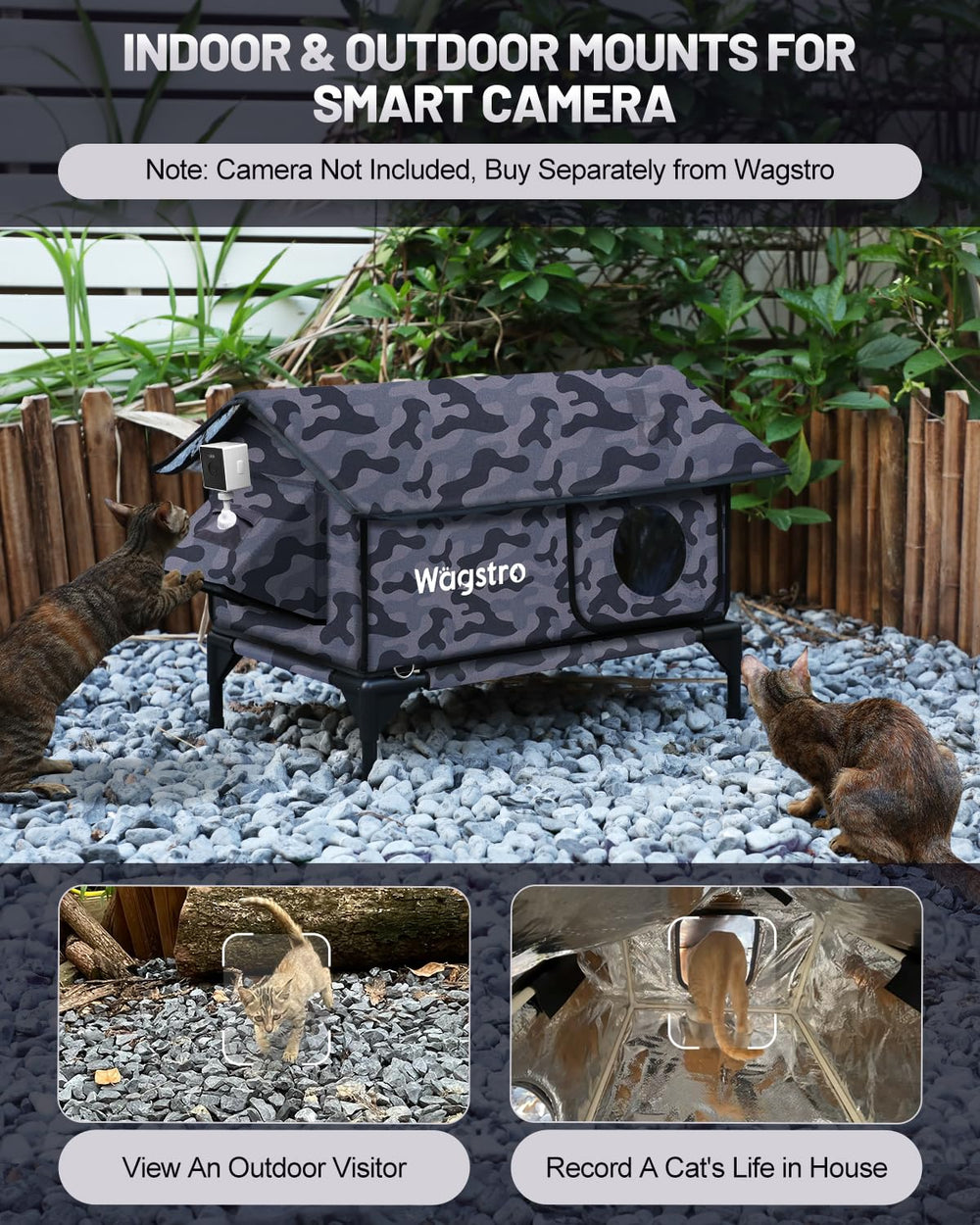 Wagstro Gable cat house top-dining area keeps food warm and clean outdoors