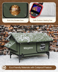 Wagstro Gable cat house top dining area supports warm meals and easy cleaning.