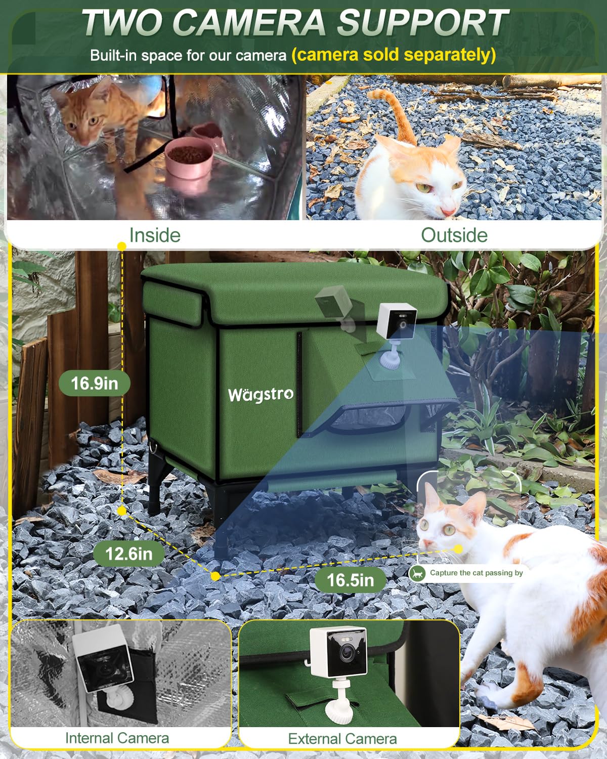 Wagstro heated cat house easy assembly and fold-flat storage.