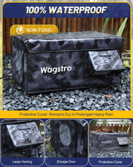 Wagstro heated cat house escape door monitoring enables safe exit and camera view