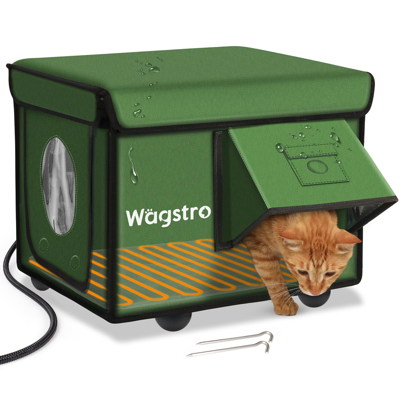 Wagstro heated cat house outdoor-setup offers cozy winter shelter for outdoor cats
