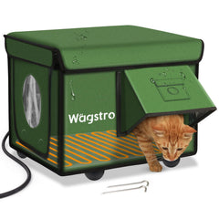 Wagstro heated cat house outdoor-setup offers cozy winter shelter for outdoor cats