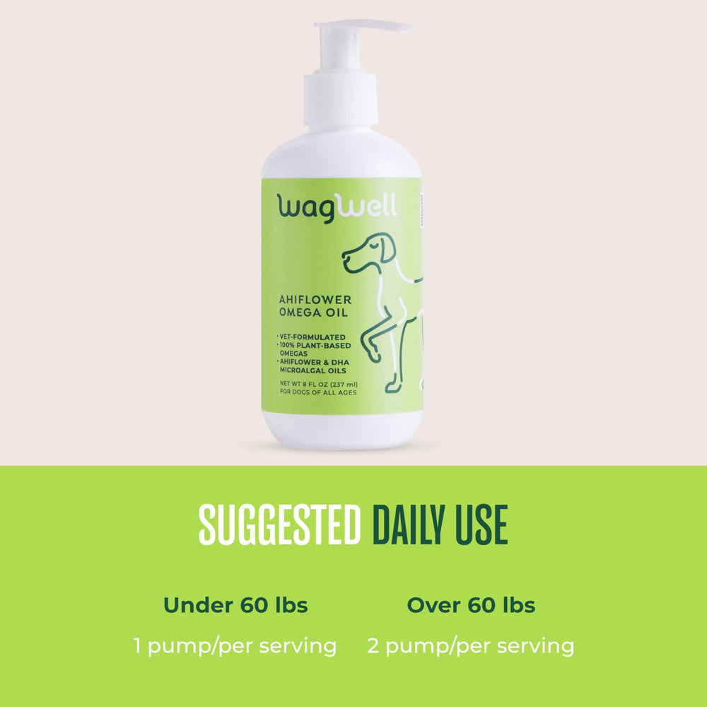 WagWell Ahiflower Omega Oil vet-formulated appears as trusted canine nutrition for joints.