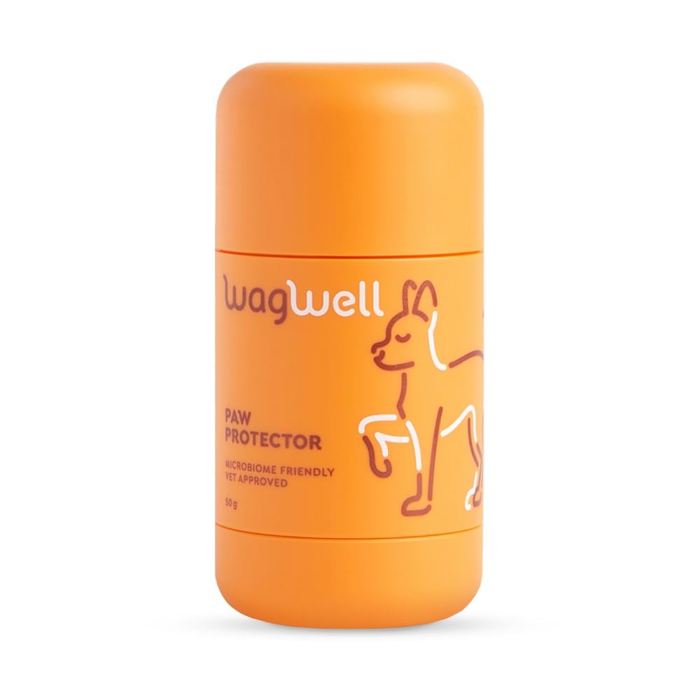 WagWell Paw Protector tub closeup highlighting natural balm for dry paws