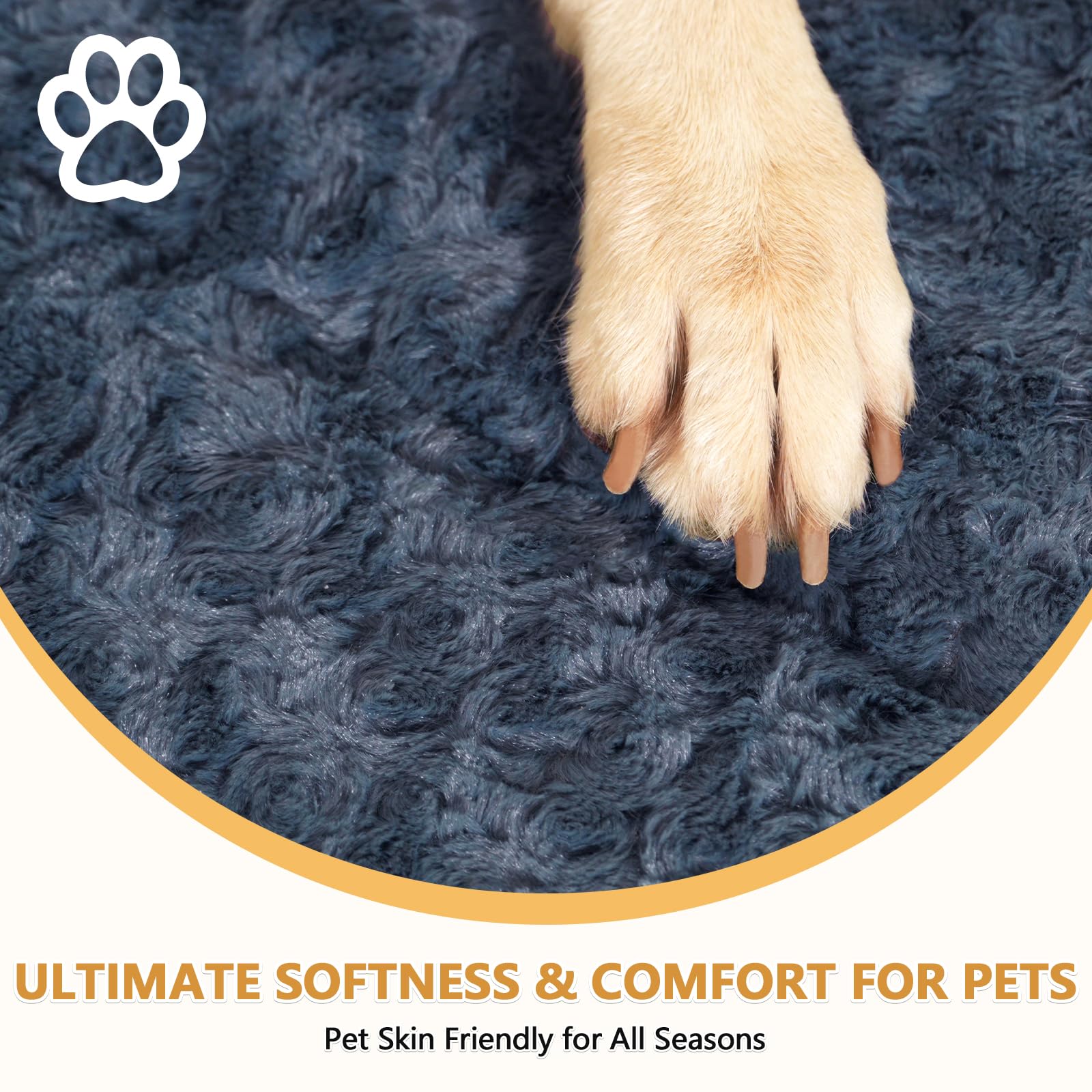 WagWonders dog bed mat gray reversible closeup highlights plush surface and dual-side use.