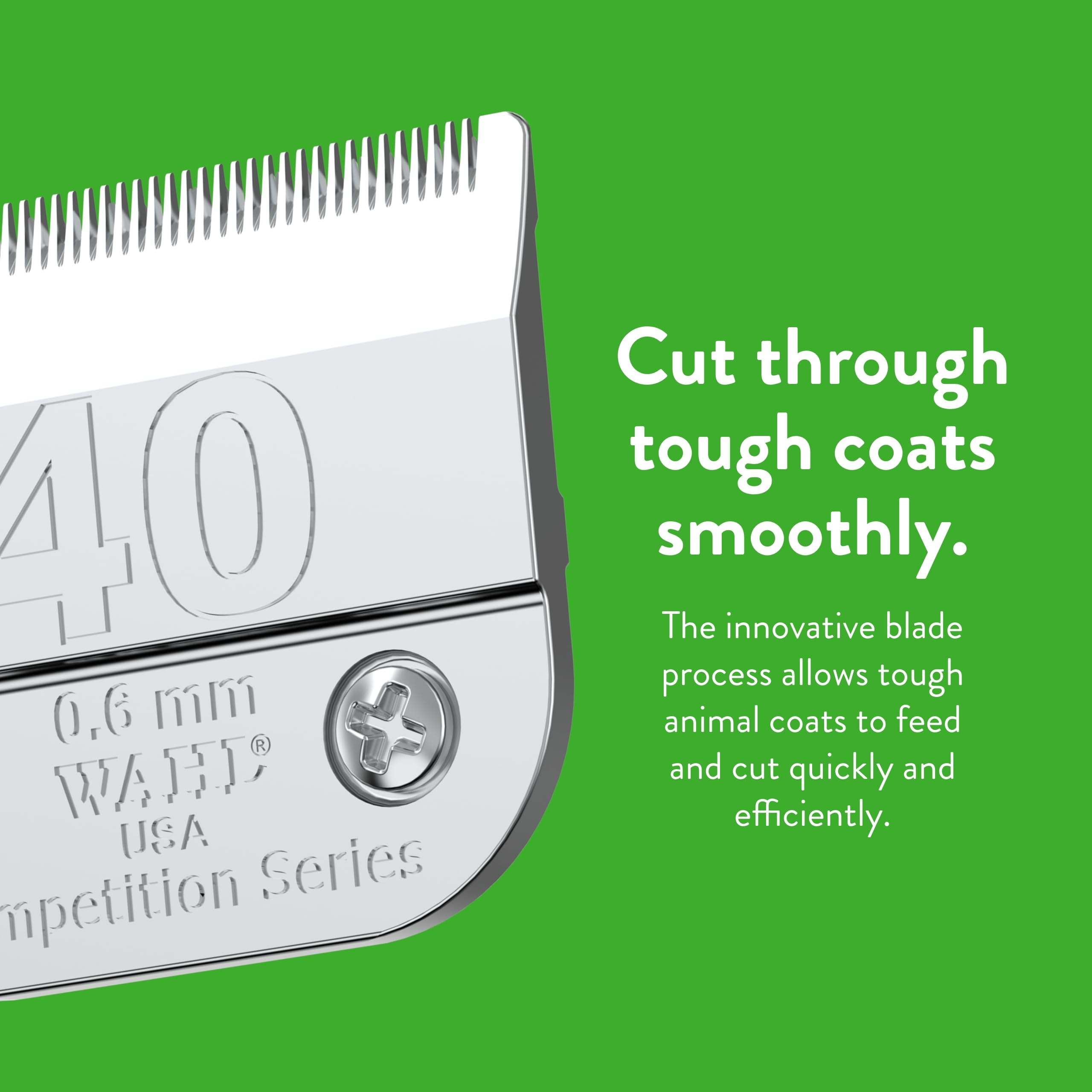 Wahl 2352-100 detachable blade close-up demonstrates show-quality finish.