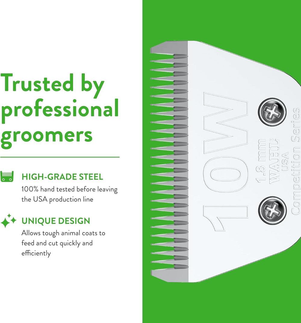 Wahl 2377-100 blade with synthetic hair remnants from QA.