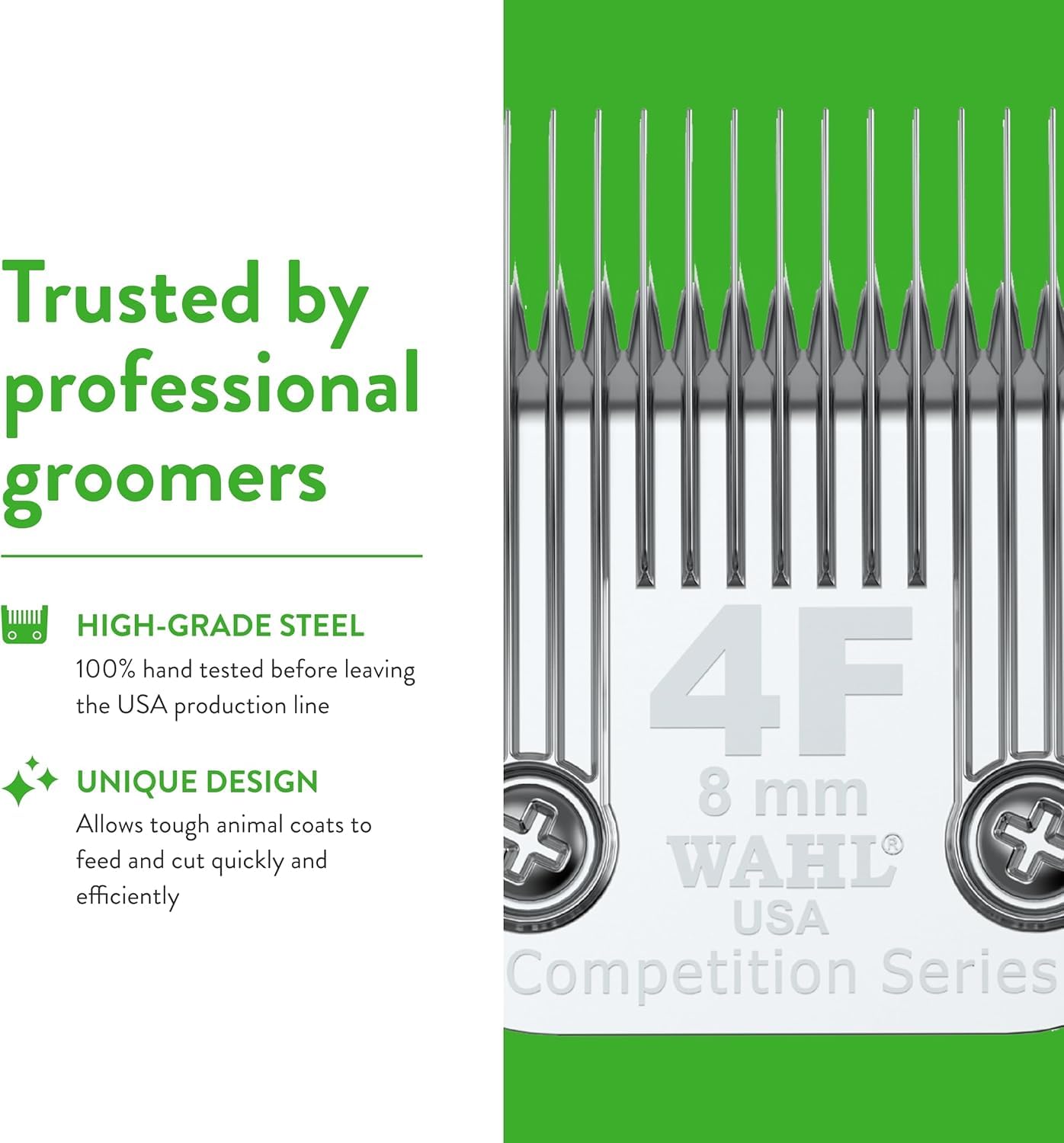 Wahl Animal coats grooming with 5/16 inch blade application on dogs, cats, horses